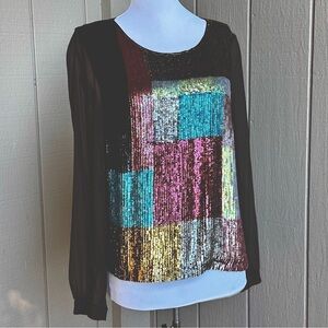 Megan Park Silk Sequin Blouse